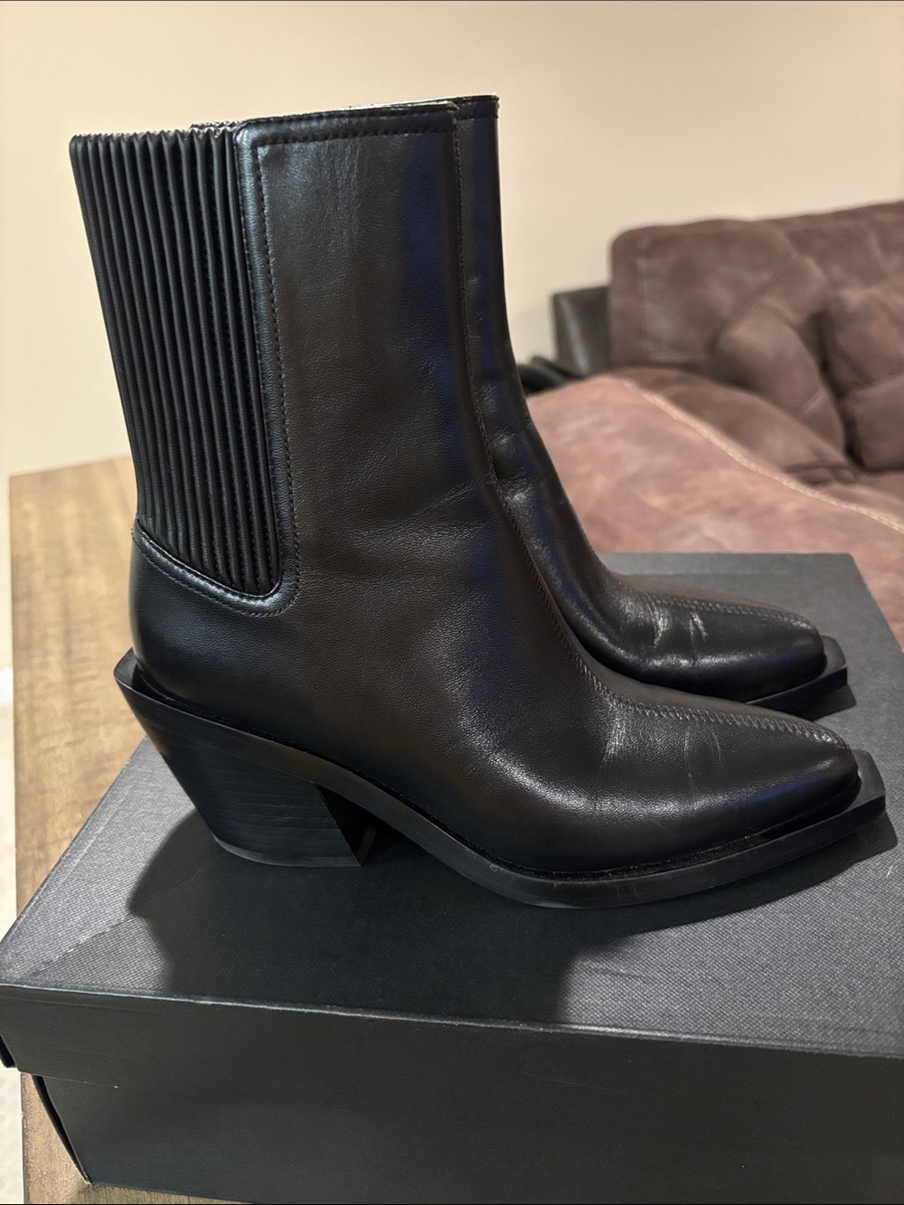 Coach Prestyn LTH Black Leather Ankle Bootie - Picture 2 of 6